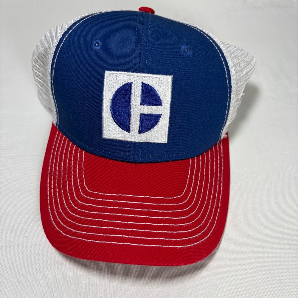 Caterpillar CAT Wagner Equipment Co Trucker Hat Snapback Mesh Blue Red White NEW